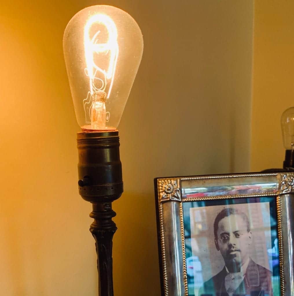 Carbon Filament incandescent lightbulb - in the Lewis Latimer House Museum