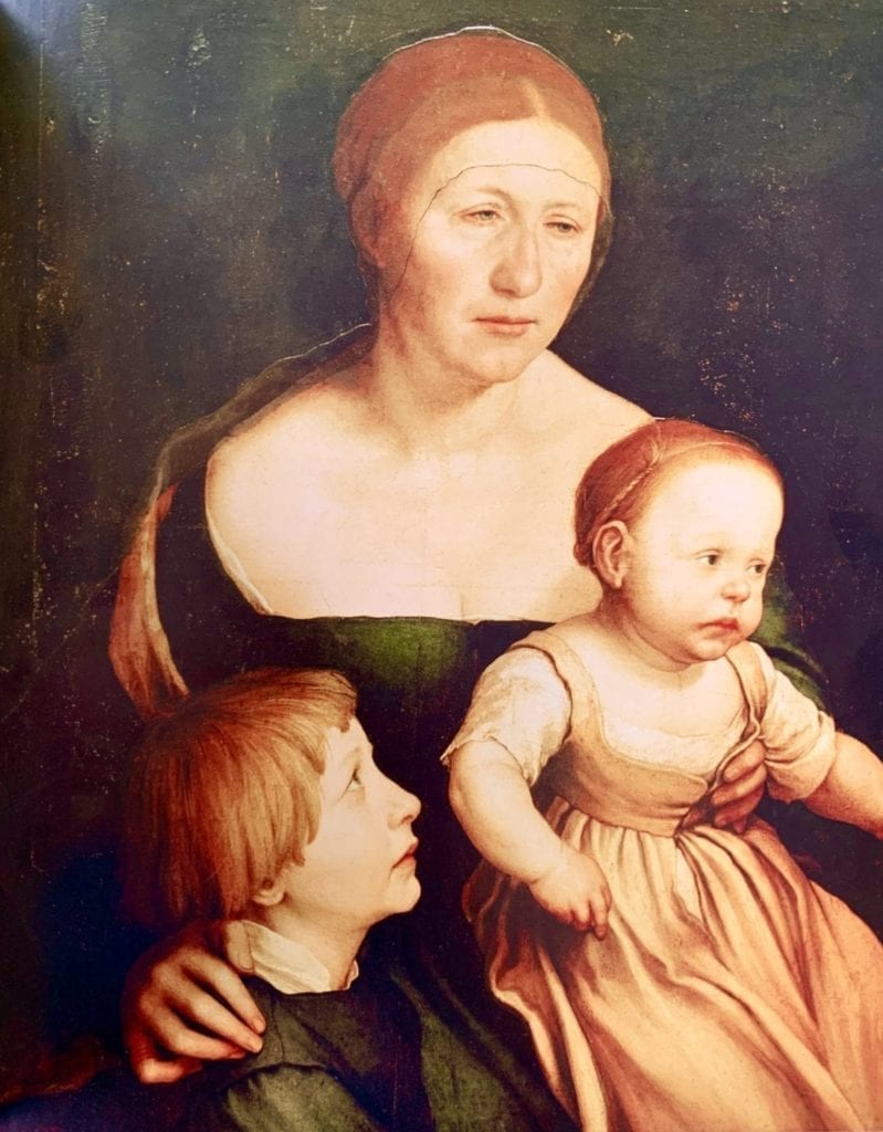 Portrait-of-the-Artists-Wife with Katherine and Philipp Hans Holbein 1528