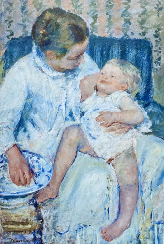 Mother About to Wash Her Sleepy Child 1880 Mary Cassatt