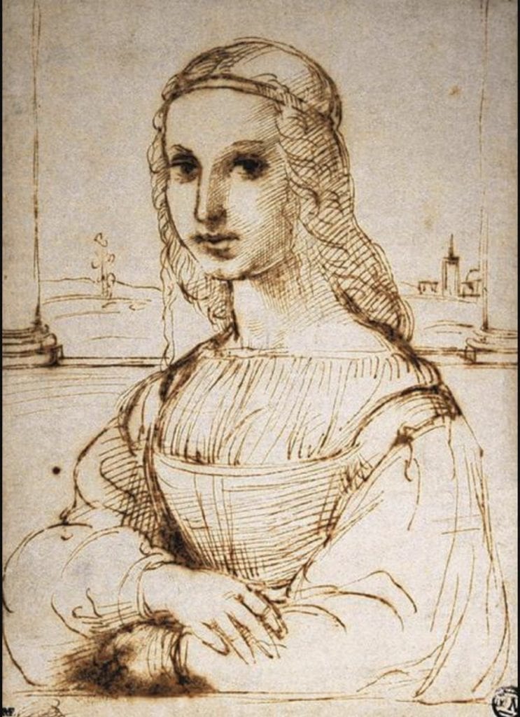 Lady With a Unicorn - Sketch by Raphael