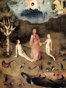 Adam and Eve in The Garden of Earthly Delights by Hieronymus Bosch